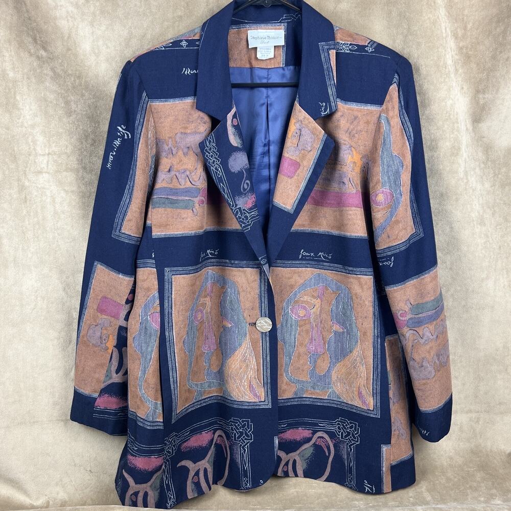 Stephanie Thomas Artists Sz 12 Womens Blazer ~Picasso, Matisse, Miró, Mondrian